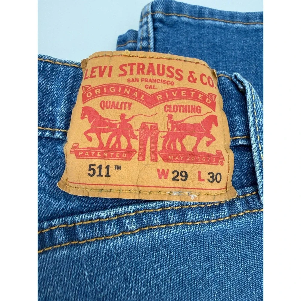 Levis 511 Jeans Mens 29x30 Blue Slim Straight Leg‎ Medium Wash Denim Pants